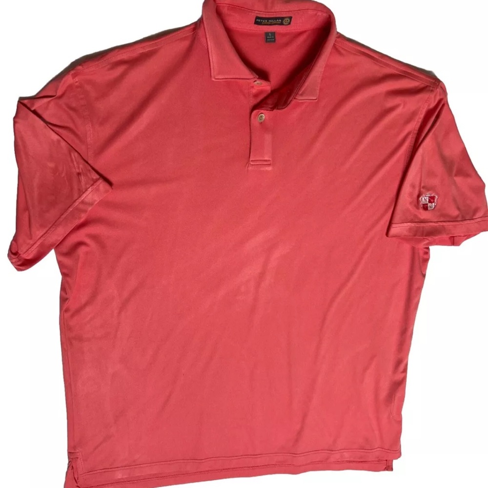 Peter Millar Summer Comfort Golf Polo Shirt Men’s Size Large Orange Coral Pink